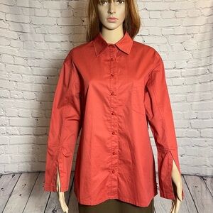 NWT New VHNY Red Cotton Button Down Shirt Size M